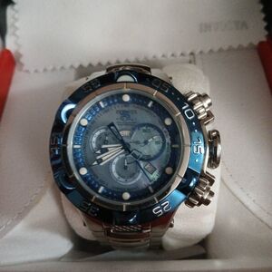 Invicta Subaqua Noma V 52mm Mens Silver  Stainless SS Bracelet   Blue MOP Dial